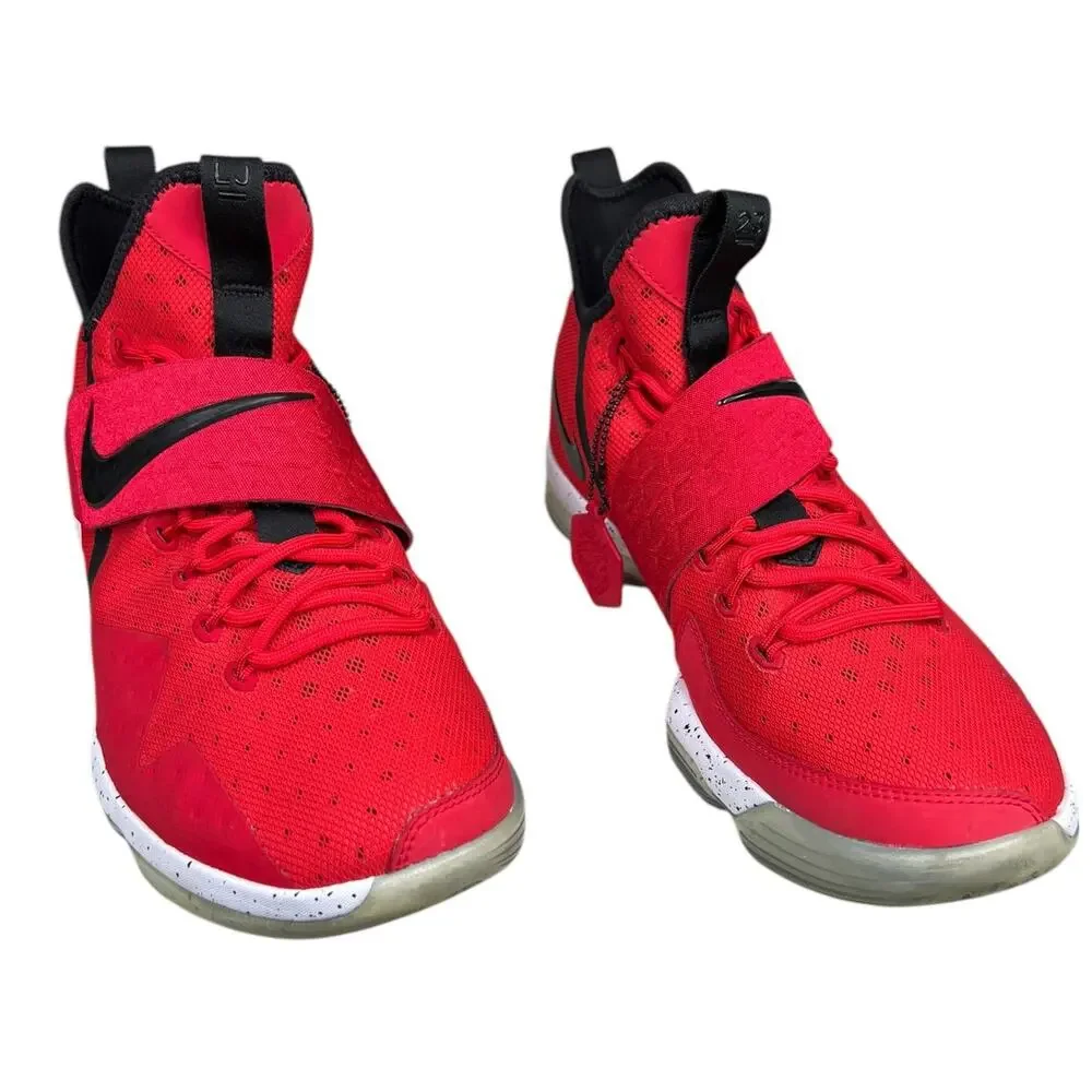 Nike Lebron XIV 14 University Red Lace Up Basketball Sneakers Size US 11
